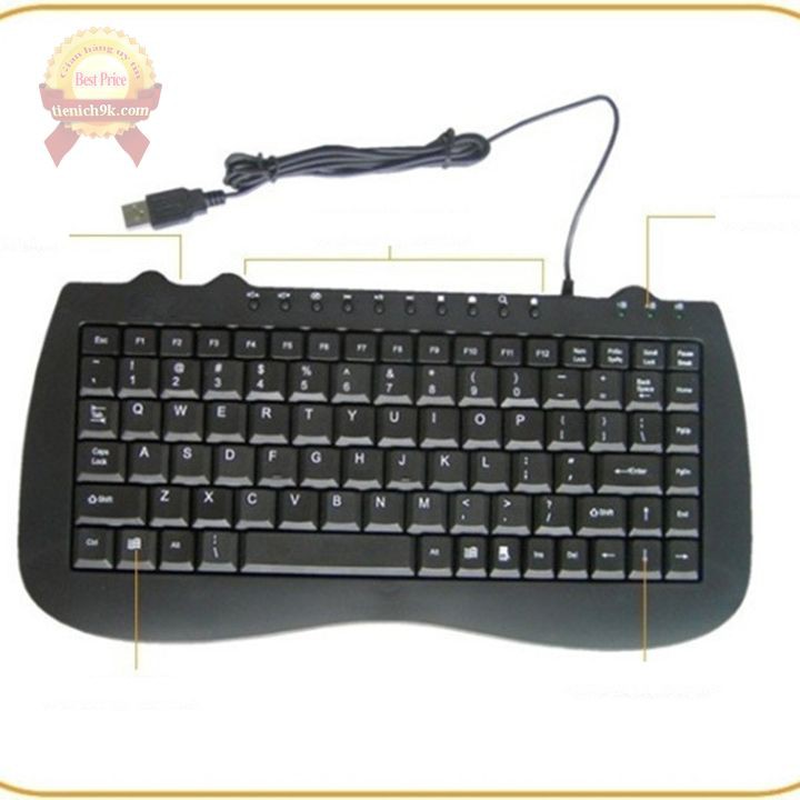 BH 12 tháng - Bàn phím mini keyboard có dây Khung sắt IBM M-1000 full siêu mỏng chức năng media loại mới thay cho K1000