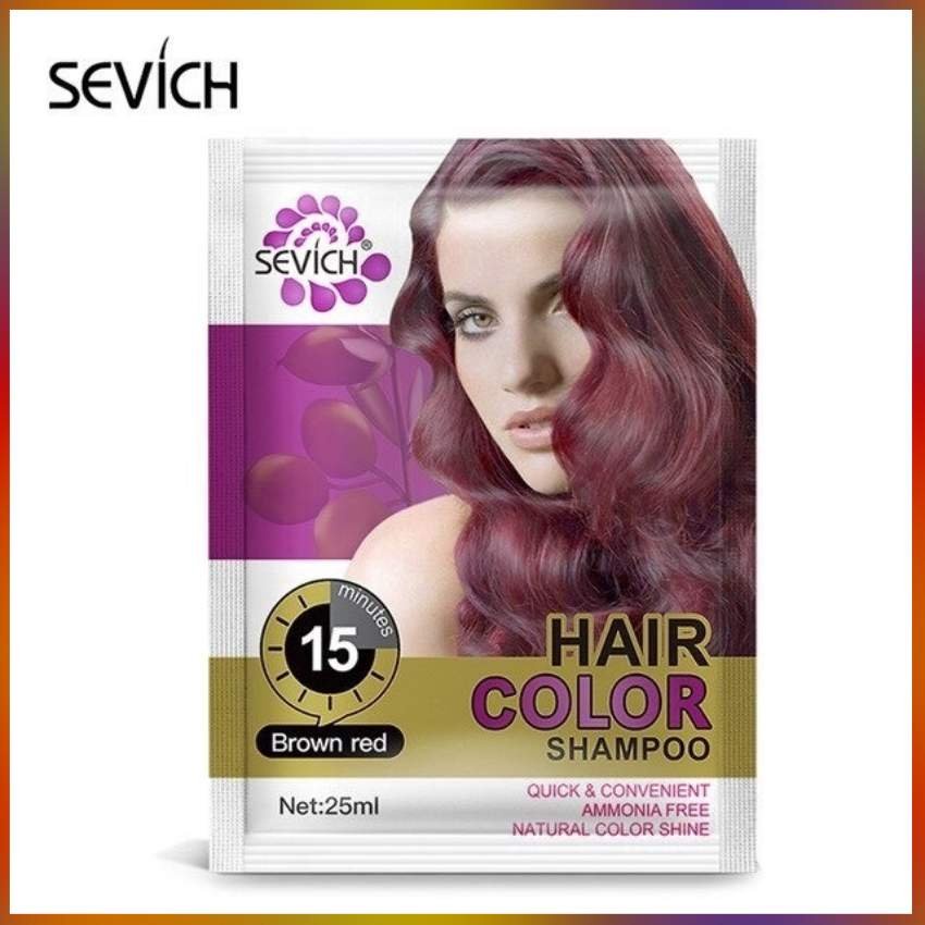 [Giá Sốc] Dầu gội nhuộm tóc Sevich giữ màu lâu và không phai màu Nâu Đỏ (brown red)
