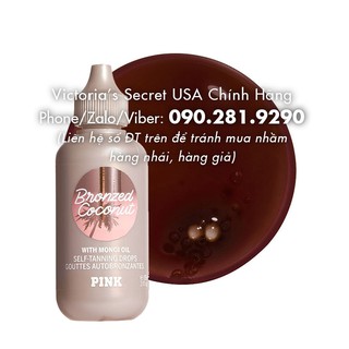 Dầu dưỡng 88mL Bronzed Coconut Self-Tanning Drops làm nâu da chứa dầu Monoï - Hàng nhập Pink Victoria's Secret