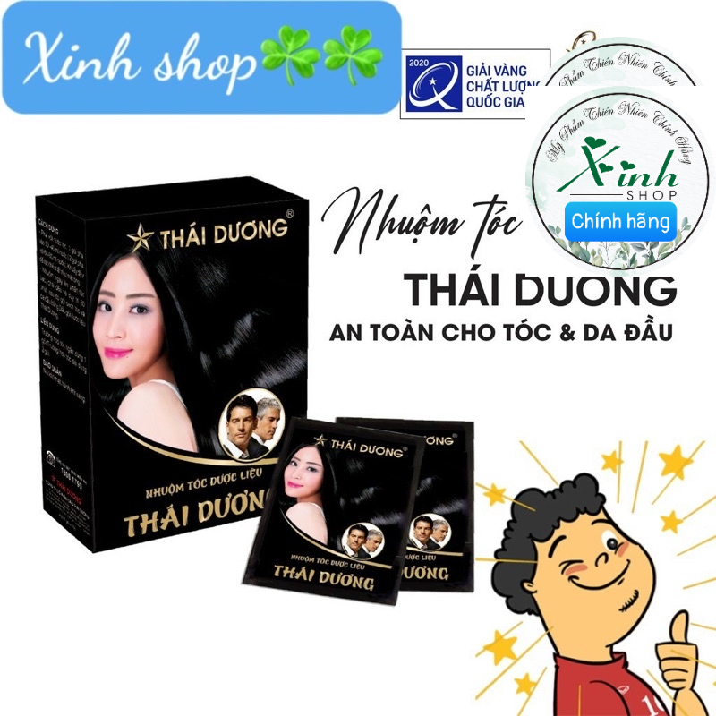 Nhuộm tóc thái dương màu đen truyền thống  và bán lẻ 1 gói