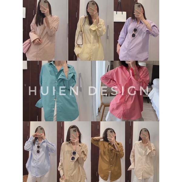 Sơ mi màu sắc thiết kế Huien Design cực xinh, mặc đi chơi, đi làm. Dễ mặc, sành điệu với nhiều màu sắc hot hit