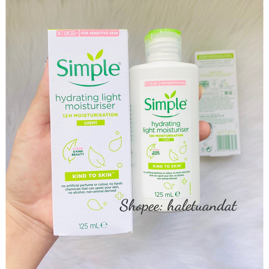 KEM DƯỠNG ẨM KHÔNG MÙI SIMPLE KIND TO SKIN HYDRATING LIGHT MOISTURISER ( 125ML + 50ML )