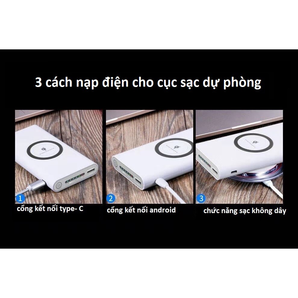 Sạc Dự Phòng không dây thế hệ mới 10000mah CÓ SẴN