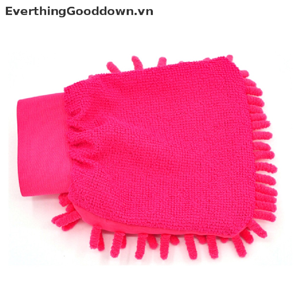 Găng Tay Rửa Xe Hơi 2 Trong 1 Bằng Sợi Microfiber Mềm Mại Chống Trầy Xước