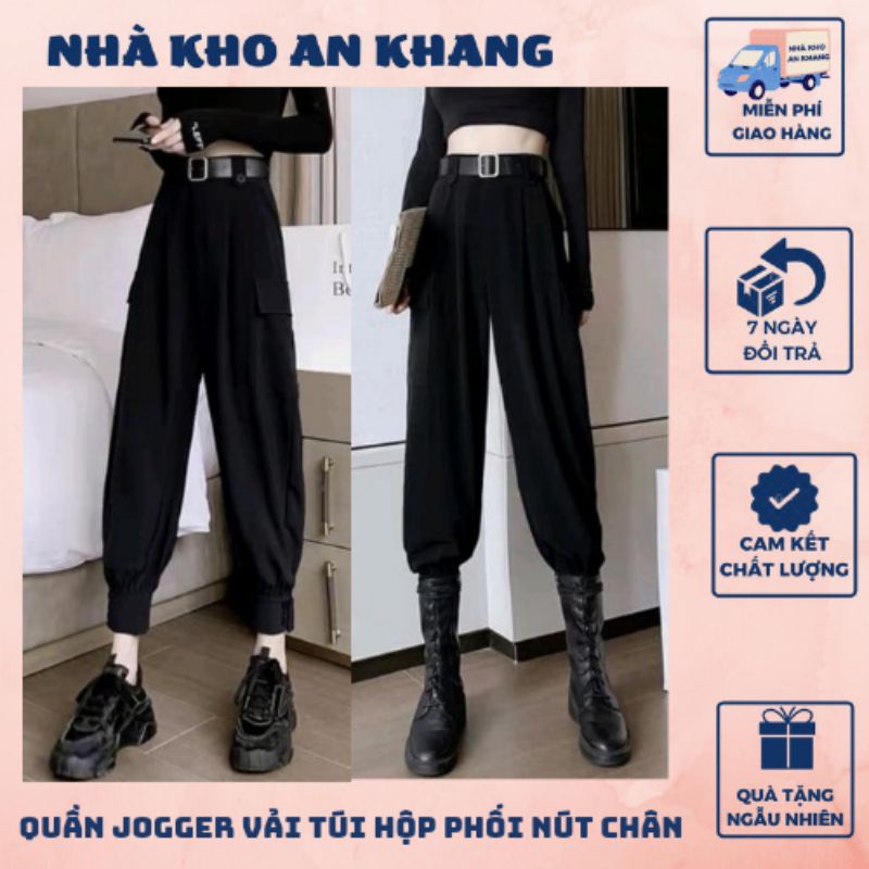 Quần jogger vải túi hộp phối nút chân thiết kế form đẹp