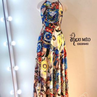 💥 ĐẦM MAXI LỤA CỔ YẾM CỰC XINH 💥
