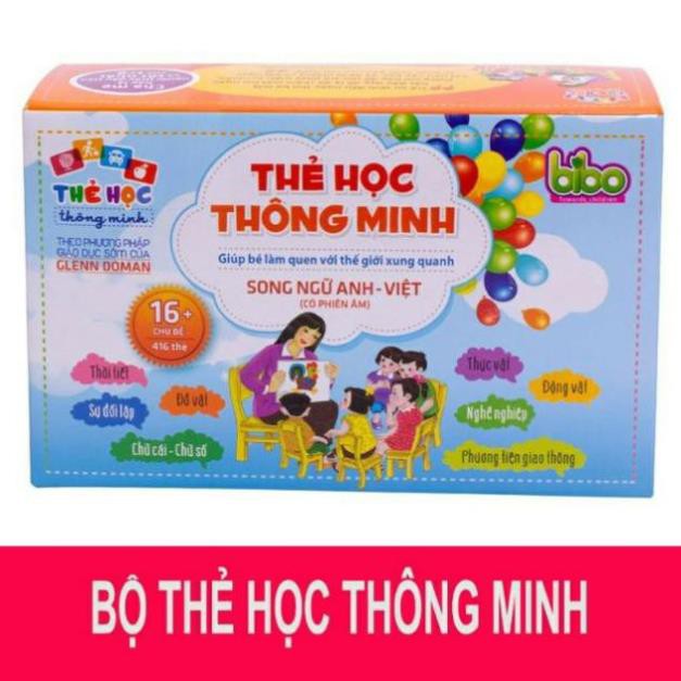 Sỉ Bộ Thẻ Học Thông Minh Song Ngữ Anh Việt 16 Chủ Đề  - bao gồm 416 thẻ học giúp bé phát triển tư duy từ nhỏ [FREESHIP]