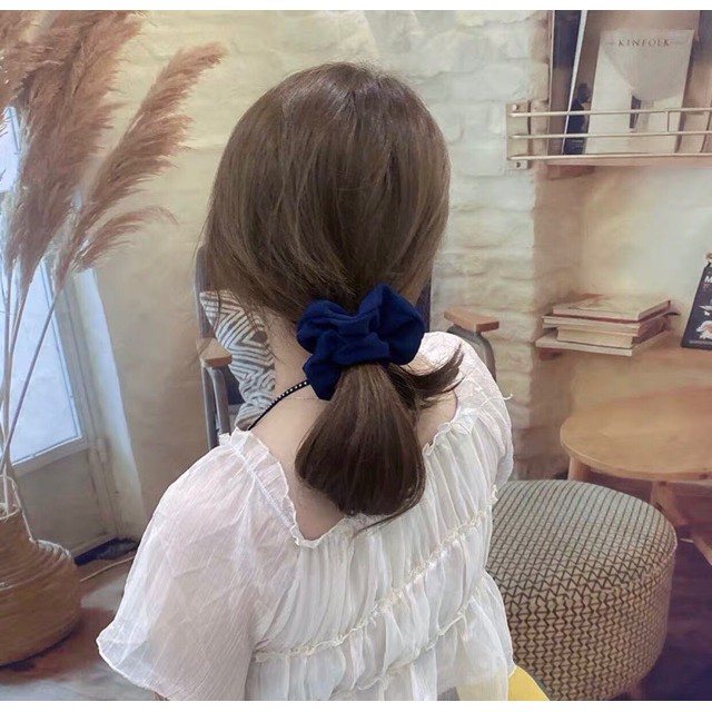 [Ảnh thật]CỘT TÓC VẢI SCRUNCHIES LỤA SATIN TÔNG XANH BIỂN SANG TRỌNG-THỜI TRANG HÀN QUỐC NỮ PHỤ KIỆN GIÁ RẺ ĐẸP