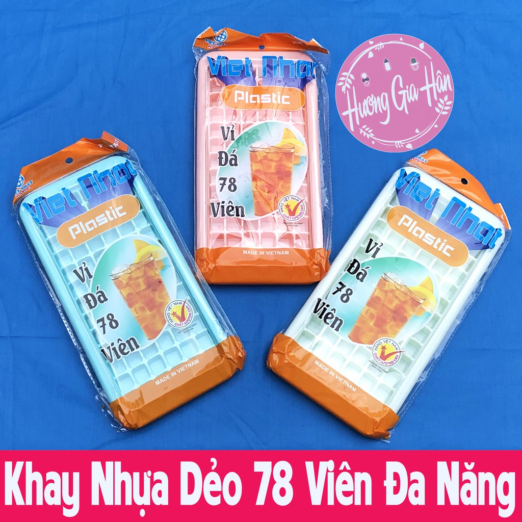 Khay Nhựa Mềm 78 Viên Làm Đá, Kẹo Dẻo, Làm Thạch Việt Nhật - Hàng Việt Nam Chất Lượng Cao