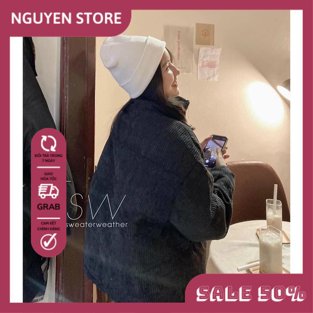 Áo Khoát Nhung Tăm, Áo Khoác Nữ Khóa Kéo Cổ Co Dáng Rộng Oversize Thời Trang Mùa Đông Siêu Ấm. | BigBuy360 - bigbuy360.vn