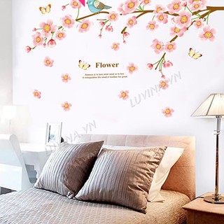 [ĐƠN 200K TẶNG QUÀ SIÊU YÊU]-Decal dán tường Luvina trang trí tết,quán cafe- Chim xanh đậu cành đào