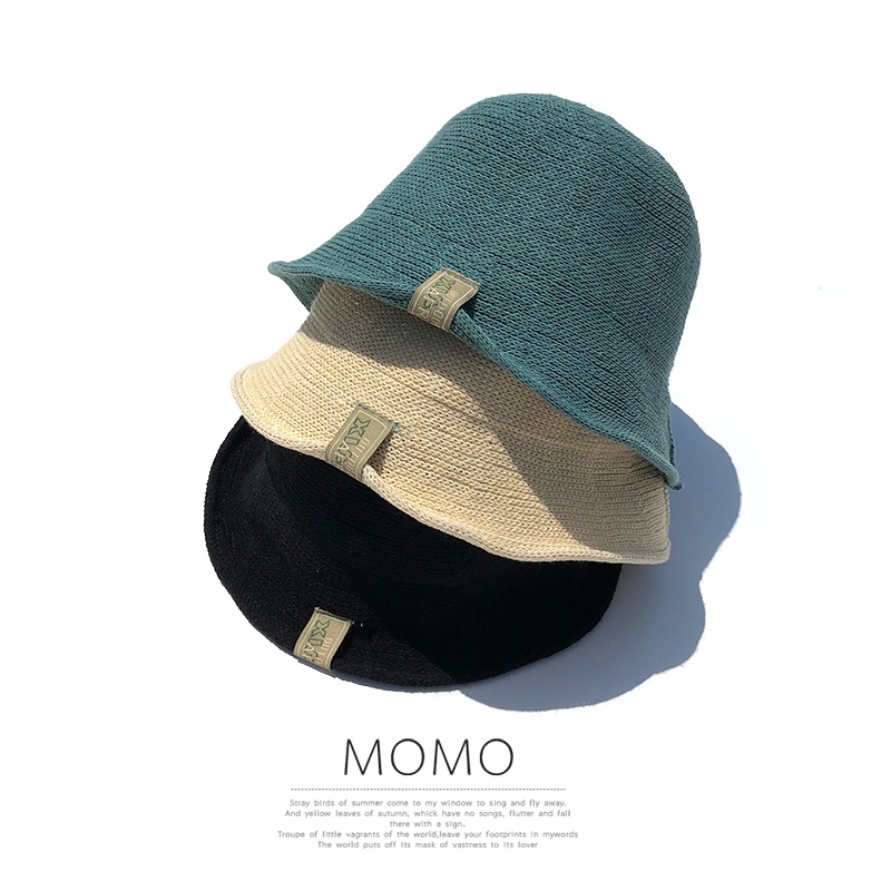 Mũ Bucket Chống Nắng Đan Len Phong Cách Nhật Bản Dễ Phối Đồ