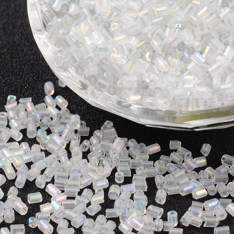 50g 11/0 Two Cut Glass Seed Beads Hexagon Gray Size: about 2.2mm in diameter about 4500pcs/50g