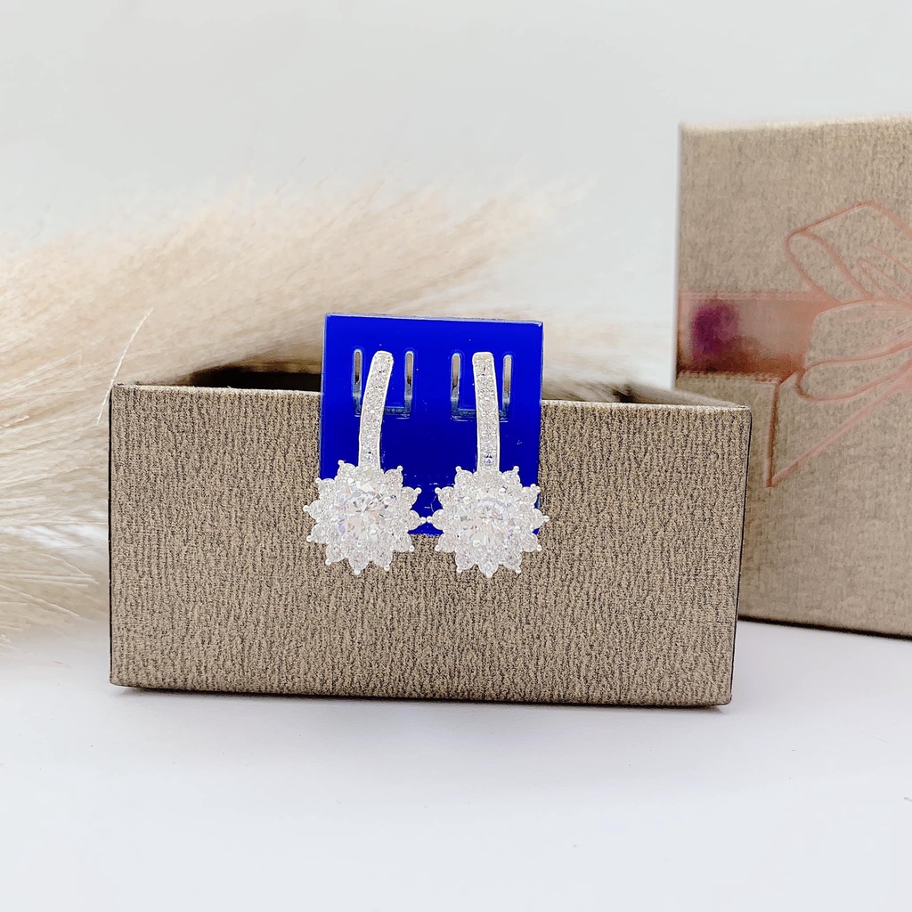 bộ bạc , dây chuyền và bông tai , bạc ta 925 đính đá sang chảnh