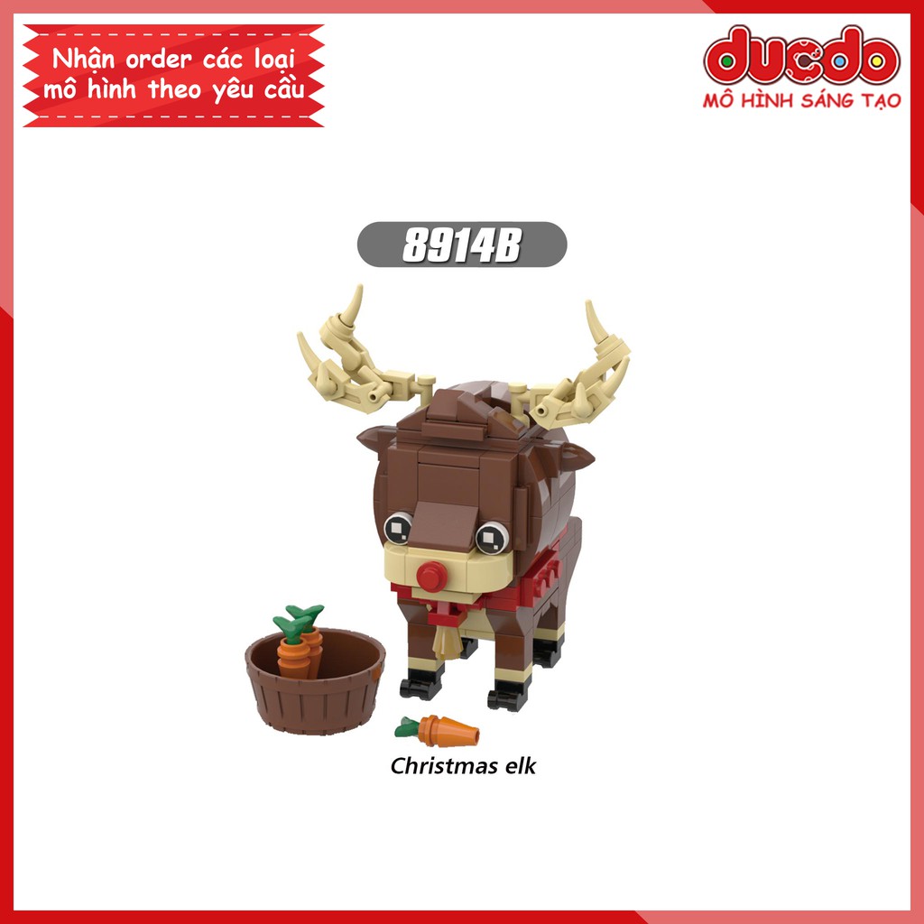 Brick Headz các nhân vật đón chào Noel tuyệt đẹp - Đồ chơi Lắp ghép Mini Minifigures Mô hình BrickHeadz Xinh X8914