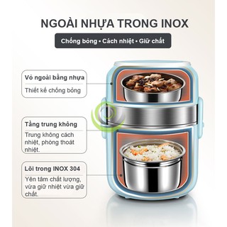 Cà Mên Điện Nấu Cơm Lõi INOX 304