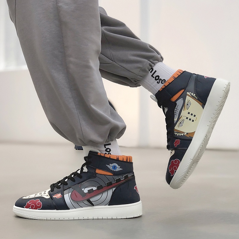 Giày thể thao cổ cao in hình anime Naruto thời trang cho nam size 36-44