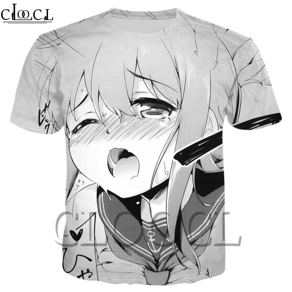 Áo Thun Cổ Tròn In Hoạ Tiết Ahegao Hentai 3d Thời Trang