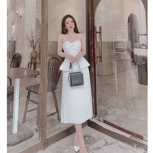 Chân váy nữ xếp ly basic sinh viên công sở thiết kế Emilyshop ulzzang