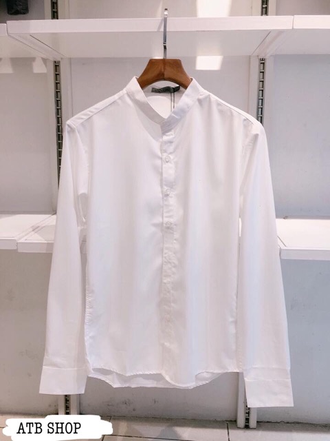 Sơ mi Nam cổ bẻ trắng ,đen - cổ tàu trắng ,đen công sở học sinh, hàng vải lụa chống nhăn, cao cấp ôm dáng thời trang trẻ | BigBuy360 - bigbuy360.vn