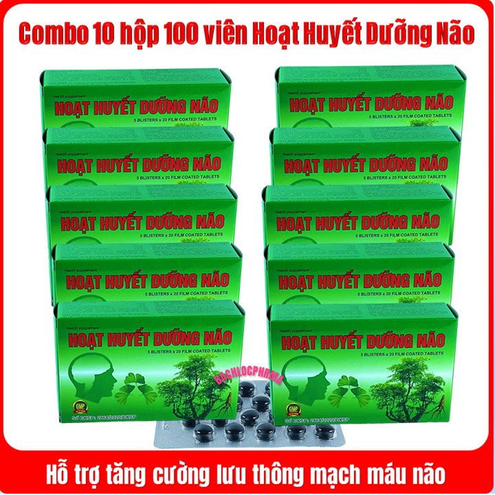 Combo 10 hộp-Viên Uống Hoạt Huyết Dưỡng Não Giúp Tăng Cường Trí Nhớ