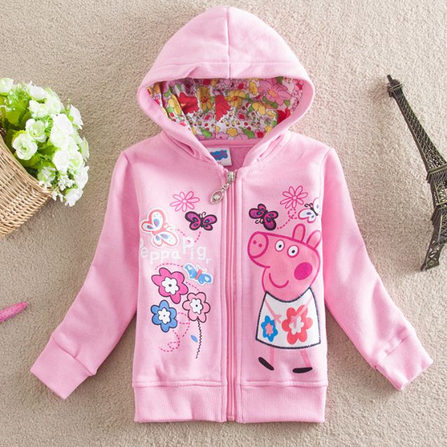 Áo Khoác Bé Gái Chú Heo Peppa Pig Đáng Yêu Từ 2-6 Tuổi