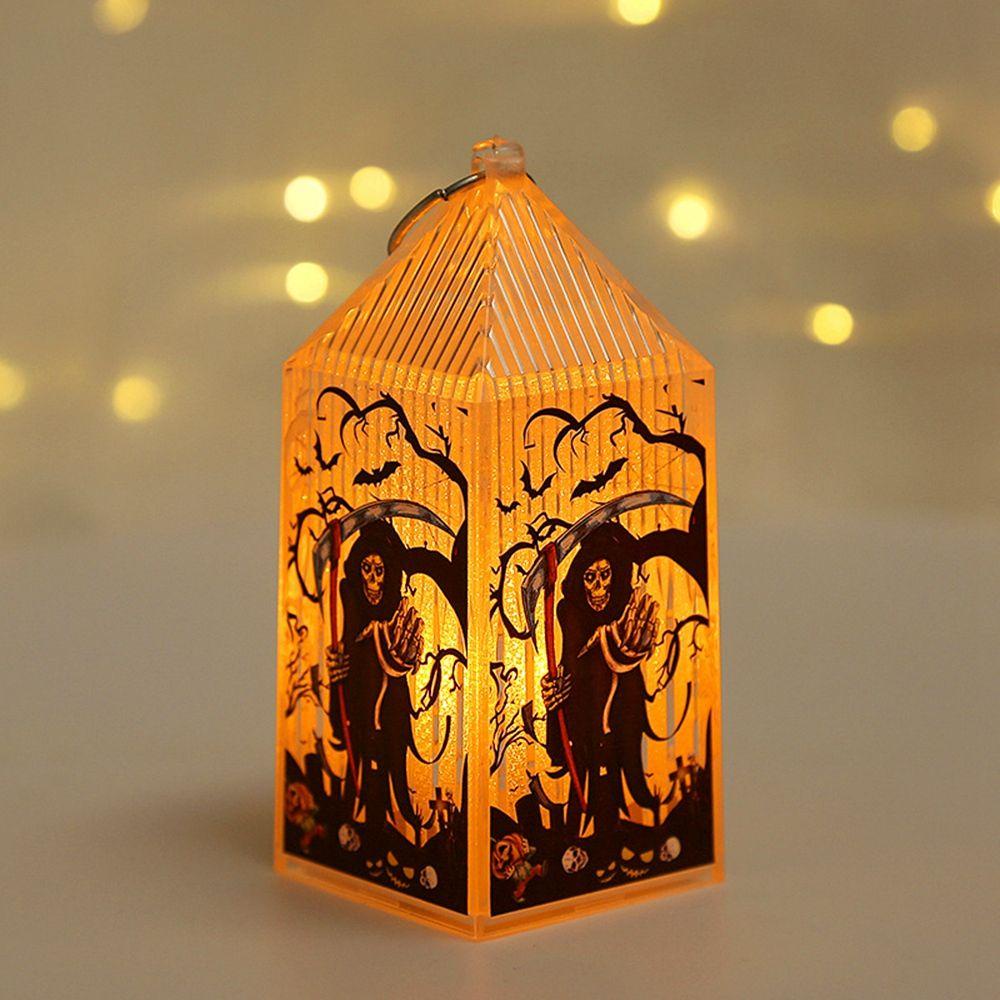 1 Đèn Lồng LED Trong Mờ Họa Tiết Bàn Tay Phù Thủy Bí Ngô Dùng Trang Trí Halloween