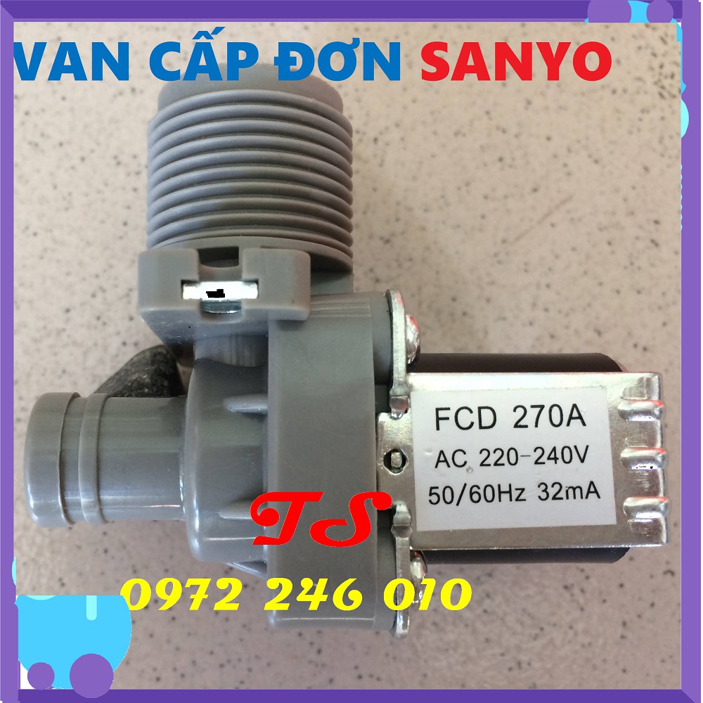 IIII Van cấp nước máy giặt Sanyo [RẺ VÔ ĐỊCH] Van điện từ cấp nước máy giặt đa năng - Van cấp đơn máy giặt CCCC