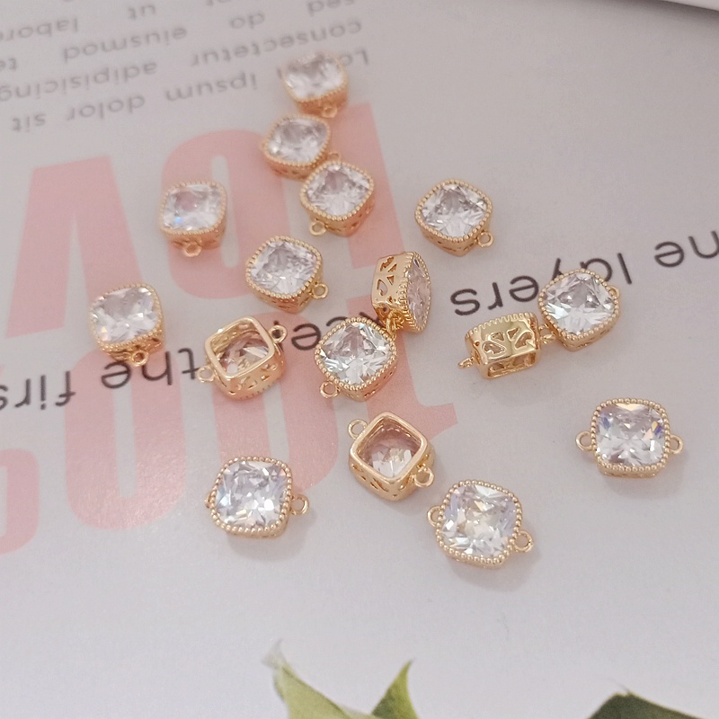 Mặt Dây Chuyền Đồng Mạ Vàng 14K Đính Đá zircon 7mm Thời Trang