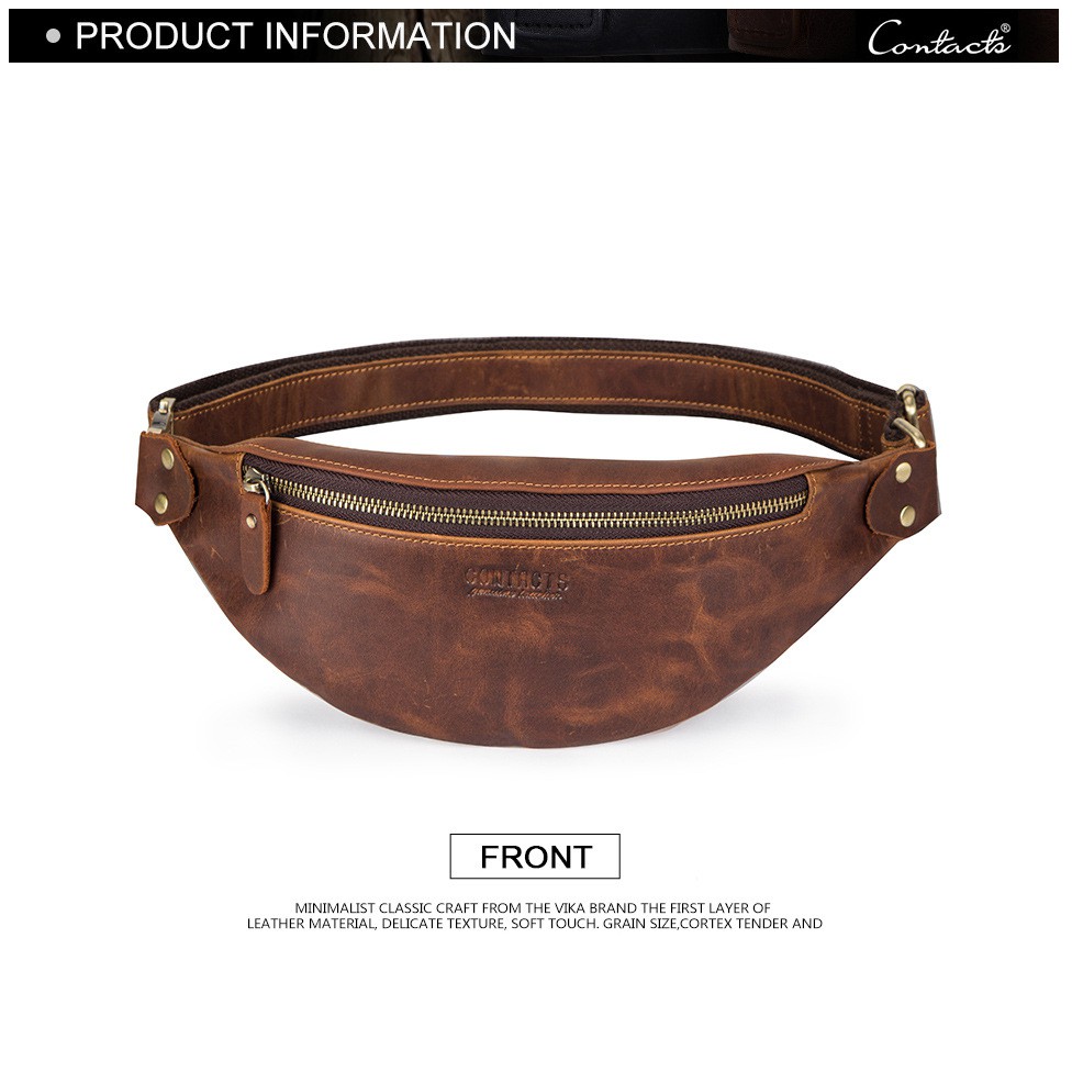 Túi Da Bò Đeo Hông Phong Cách retro Âu Mỹ Thời Trang Cho Nam