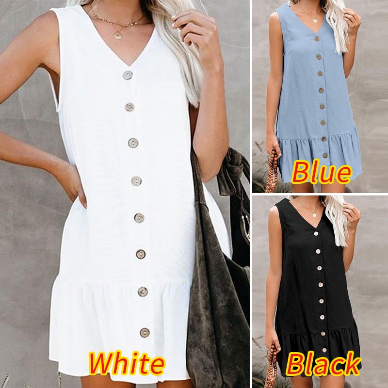 Đầm ZANZEA không tay cổ chữ V thời trang quyến rũ