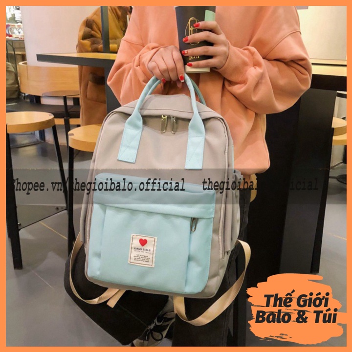 Balo cặp ulzzang basic nữ thời trang đi học đi chơi du lịch giá rẻ đựng vừa laptop canvas KOREAN| thegioibalo