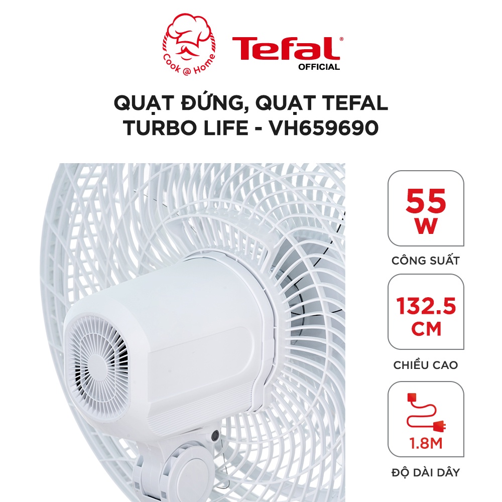 Quạt đứng Tefal Turbo Life VH659690 - 55W, 3 chế độ gió