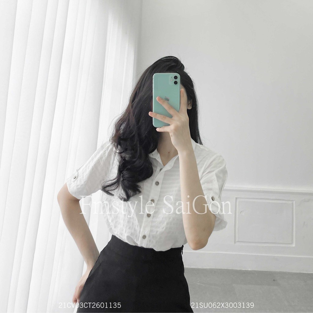 Áo sơ mi tay ngắn dây tay 6 nút ulzzang thời trang nữ VM STYLE 21SU062X3003