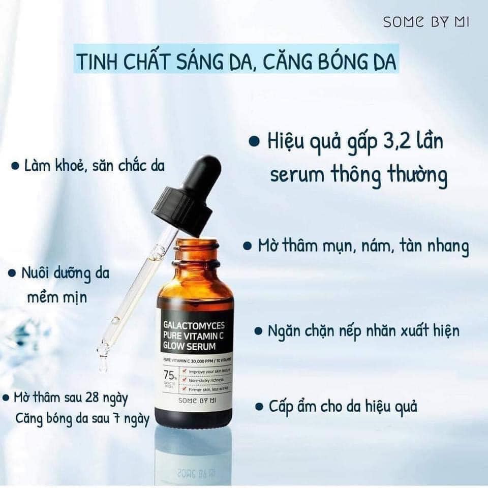 Tinh Chất Dưỡng Trắng, Giảm Lão Hóa Nuôi Dưỡng Làn Da Sáng Mịn Từ Bên Trong Some By Mi Galactomyces Pure Vitamin C Glow