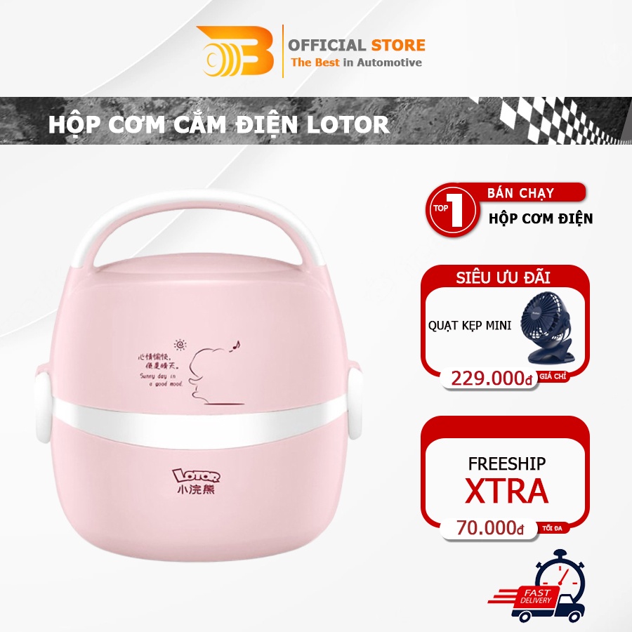 Hộp cơm cắm điện Lotor hâm nóng giữ nhiệt Inox 304 tự ngắt bảo vệ hộp cơm Bigmart86