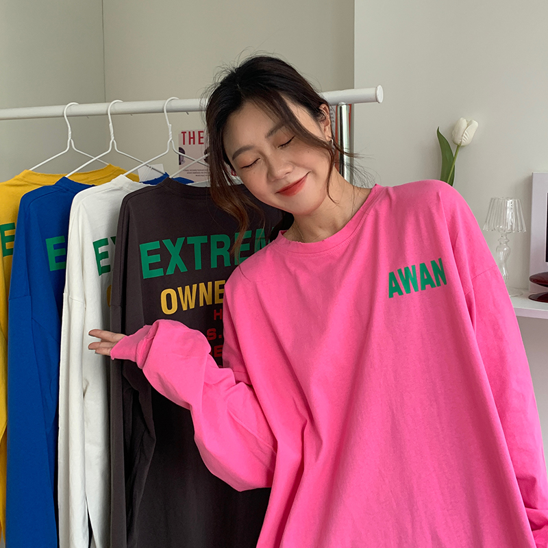 SUXI Áo Thun Nữ Cổ Tròn In Chữ Nhiều Màu