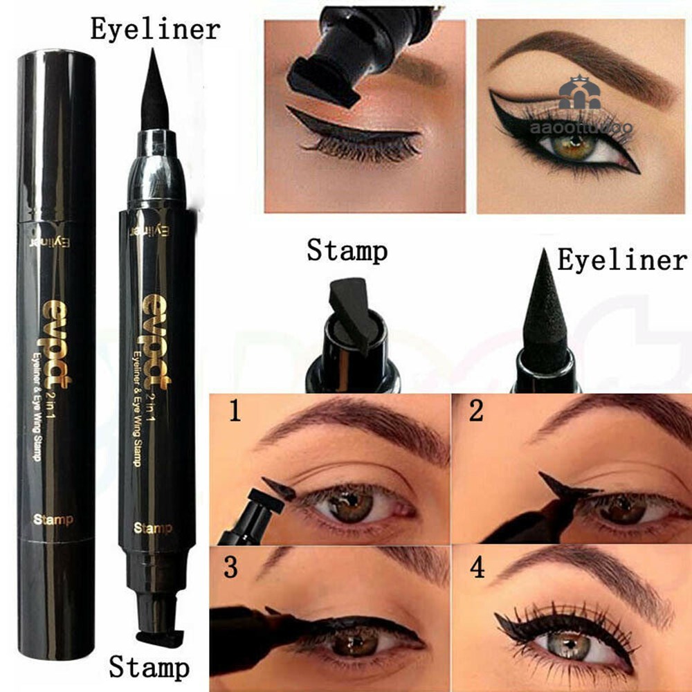 [Hàng mới về] Bút kẻ mắt dạng lỏng chống thấm nước hai đầu màu đen tiện dụng | BigBuy360 - bigbuy360.vn