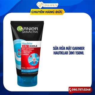 Sữa Rửa Mặt Garnier Hautklar 3in1 Anti Mitesser Giảm Mụn Đầu Đen