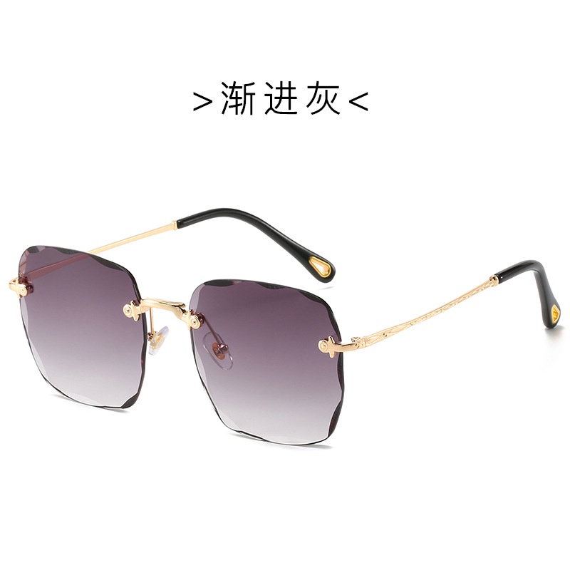 Kính Mát Gọng Vuông Không Gọng Hàng Mới Màu Gradient Thời Thượng Cho Nữ