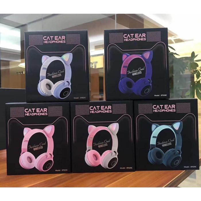 Tai Nghe Bluetooth Không Dây Hình Tai Mèo Có Đèn Led | BigBuy360 - bigbuy360.vn