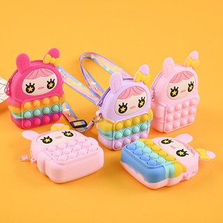 Túi Đeo Chéo Silicon Pop It Búp Bê Cho Bé