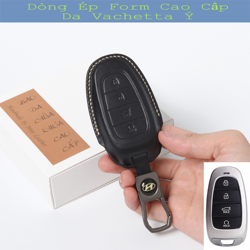 Ốp Chìa Khóa Santafe 2022 Tucson💎Da Thật💎 Bao Da Chìa Khoá Santafe Hyundai Accent I10 Tucson Bảo Hành 2 Năm