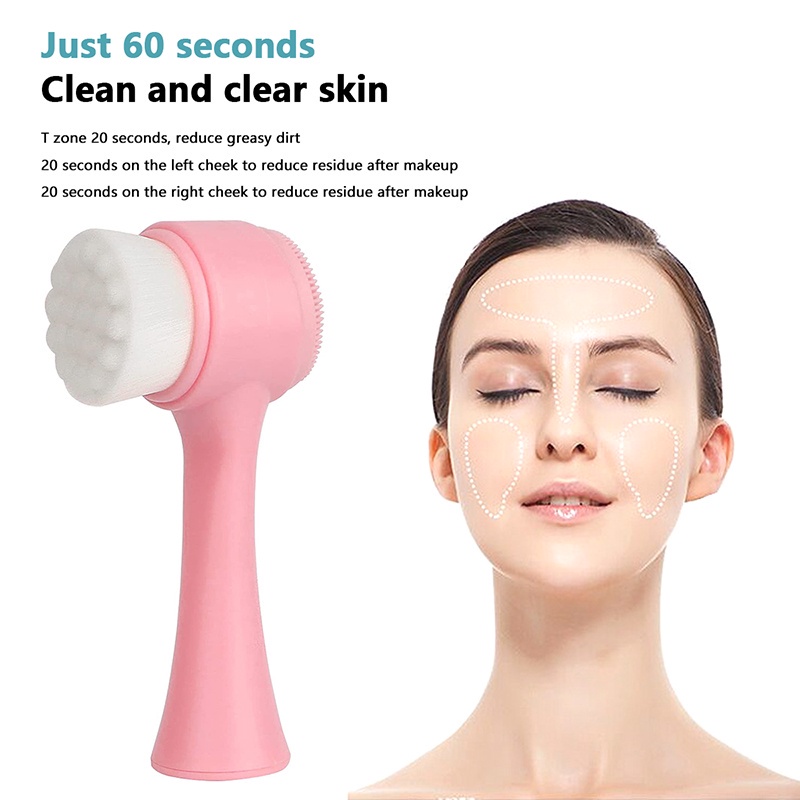 Cọ Rửa Mặt Silicone Hai Mặt Làm Sạch Lỗ Chân Lông Mát Xa Cơ Thể JP5