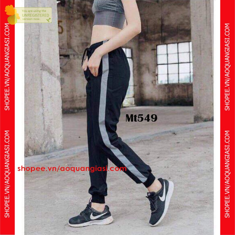 Quần jogger thể thao bo chân 1 sọc to MT297