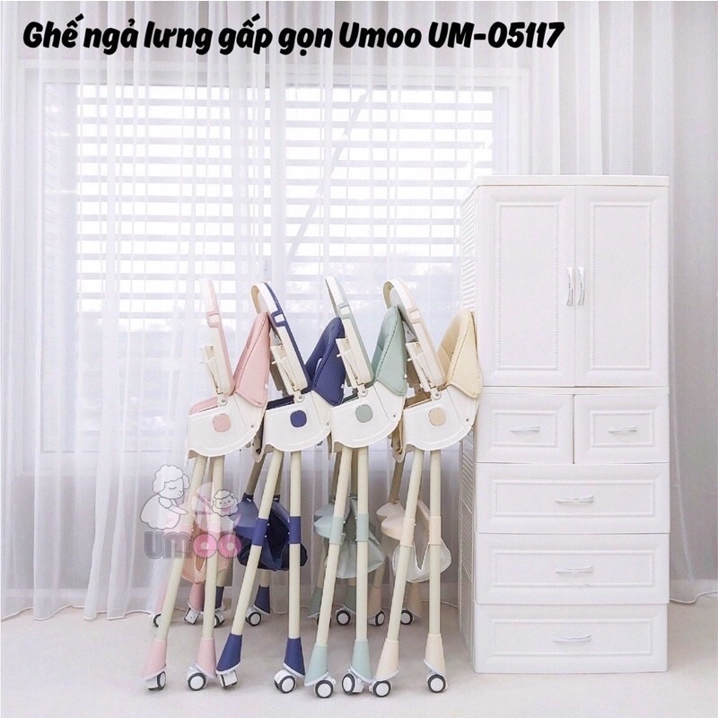 Umoo - ghế ăn dặm ngả lưng cao cấp có bánh UM-50117
