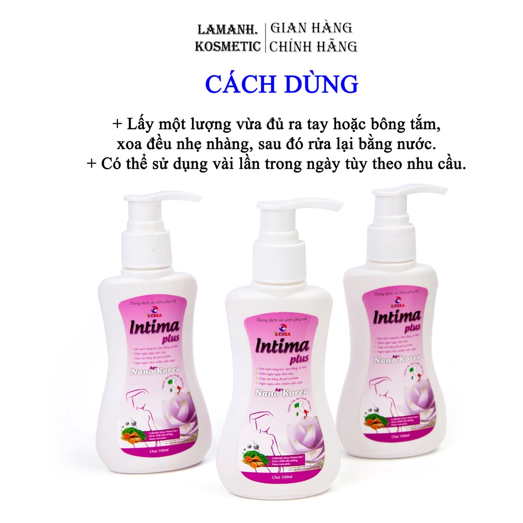 INTIMA dung dịch vệ sinh phụ nữ kháng khuẩn khử mùi hôi INTIMA PLUS nước rửa phụ khoa se khít vùng kín chai 100ml