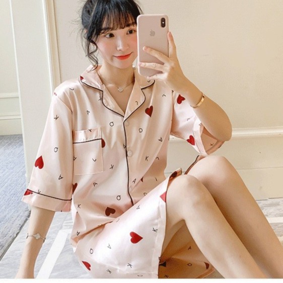 Đầm Ngủ Lụa Dễ Thương  Đầm Mặc Nhà Lụa Băng IVY133