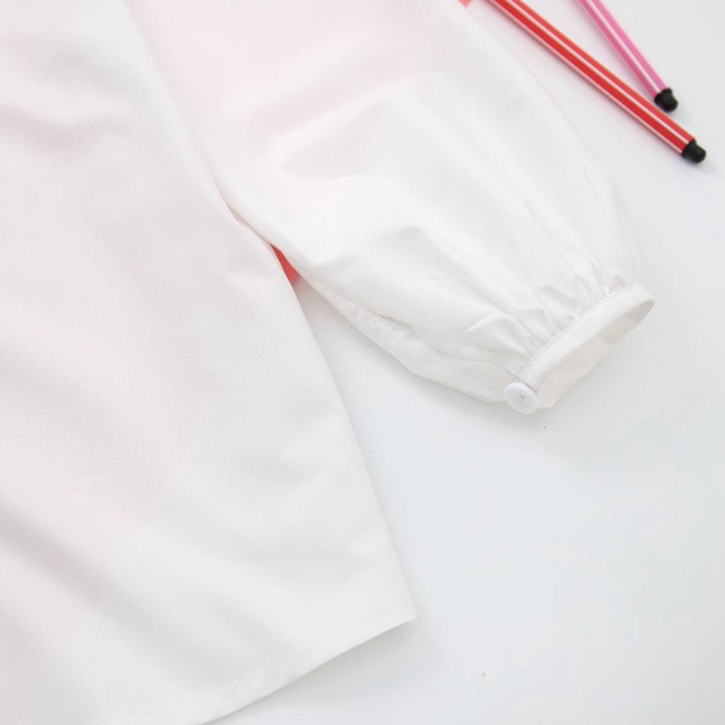 Áo sơ mi bé gái ILABY cổ sen lệch chất liệu thô lụa thoáng mát từ 11-36kg