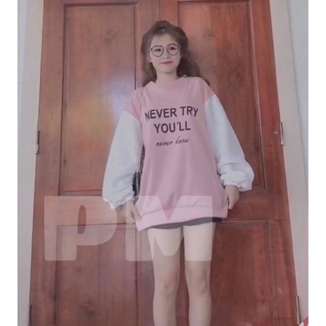 Áo NEVERTRY phối tay trắng